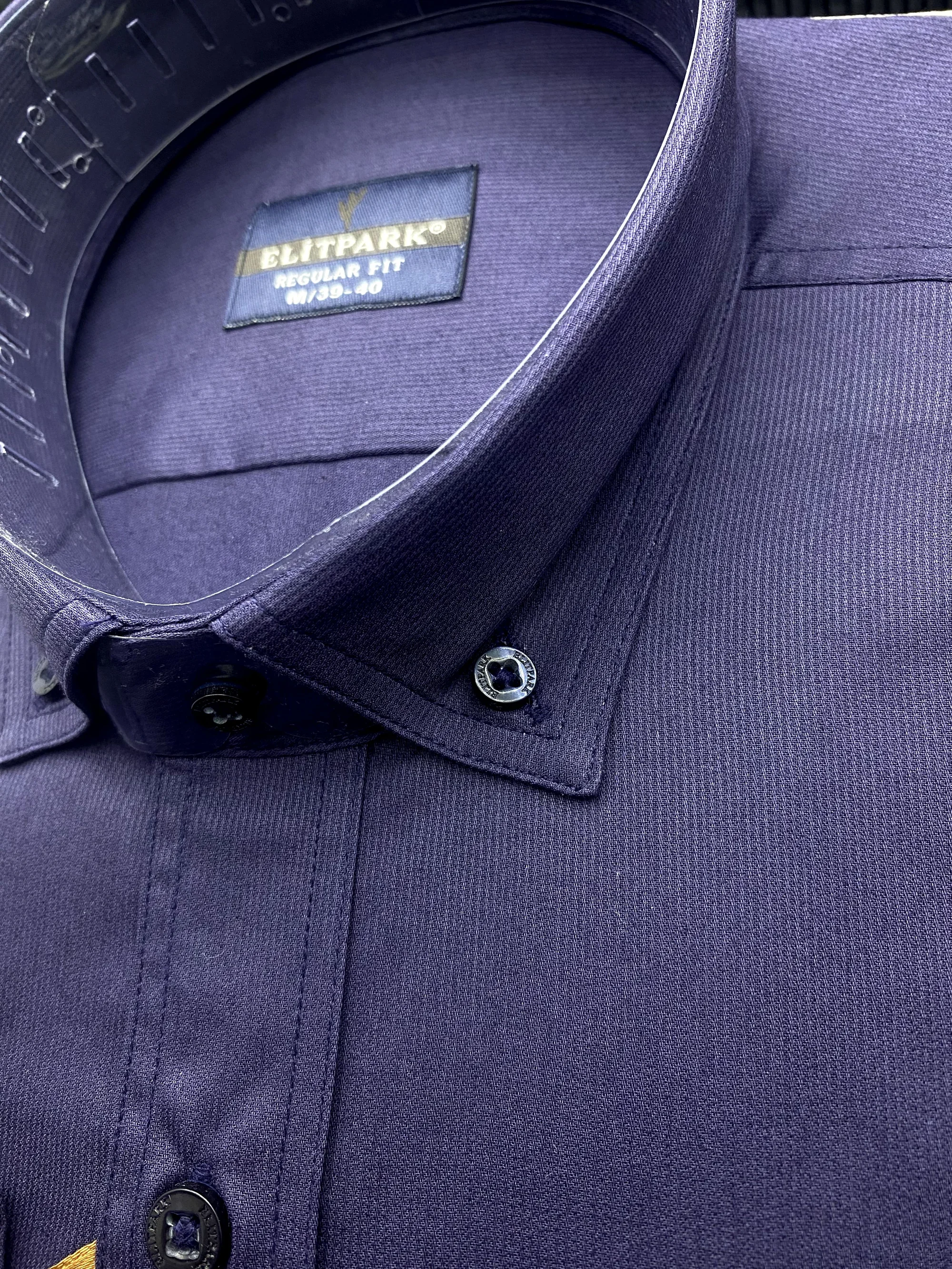 Açık Lacivert Düz Renk Pamuklu Erkek Gömlek