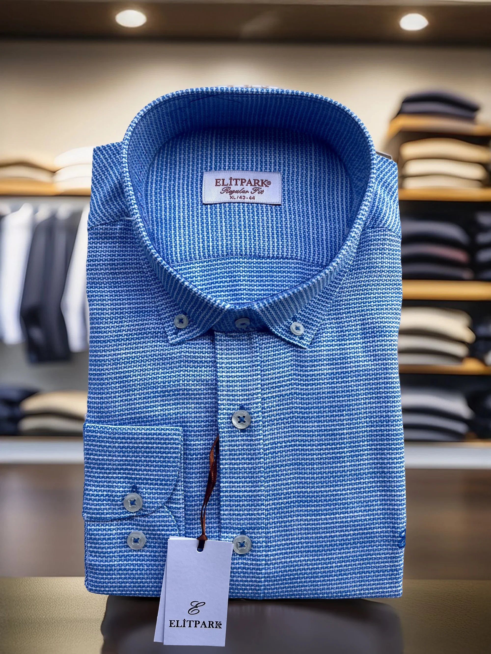 %100 Pamuk  Mavi Erkek Gömlek